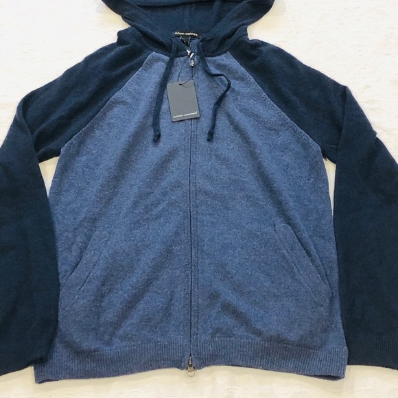 AUTUMN CASHMERE*Hooded 100%Cashmere ZipUp Lg. $400 - Picture 6 of 6